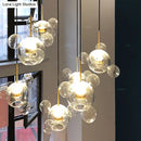 DecorBites™ Minimal Brass Bubble Pendant Light with 5 Clear Glass Heads