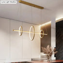 DecorBites™ Minimalist Acrylic LED Pendant Lamp in Black/Gold, Warm/White Light - 35.5"/43" Width