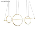 DecorBites™ Minimalist Acrylic LED Pendant Lamp in Black/Gold, Warm/White Light - 35.5"/43" Width