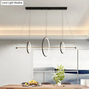 DecorBites™ Minimalist Acrylic LED Pendant Lamp in Black/Gold, Warm/White Light - 35.5"/43" Width