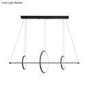 DecorBites™ Minimalist Acrylic LED Pendant Lamp in Black/Gold, Warm/White Light - 35.5"/43" Width