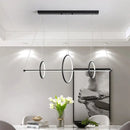 DecorBites™ Minimalist Acrylic LED Pendant Lamp in Black/Gold, Warm/White Light - 35.5"/43" Width