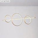 DecorBites™ Minimalist Acrylic LED Pendant Lamp in Black/Gold, Warm/White Light - 35.5"/43" Width
