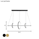 DecorBites™ Minimalist Acrylic LED Pendant Lamp in Black/Gold, Warm/White Light - 35.5"/43" Width