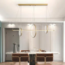 DecorBites™ Minimalist Acrylic LED Pendant Lamp in Black/Gold, Warm/White Light - 35.5"/43" Width