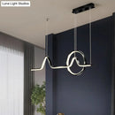 DecorBites™ Minimalist Aluminum LED Dining Room Pendant Lamp – Curve Art Island Lighting