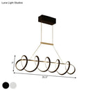 DecorBites™ Minimalist Black/White LED Ceiling Light for Dining Room: Twisted Metallic Island Lighting