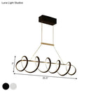Modern white twisted ceiling light for dining room