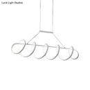 DecorBites™ Minimalist Black/White LED Ceiling Light for Dining Room: Twisted Metallic Island Lighting