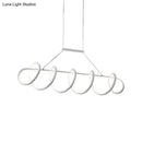 Modern white twisted ceiling light for dining room