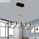 DecorBites™ Minimalist Black/White LED Ceiling Light for Dining Room: Twisted Metallic Island Lighting