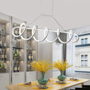 DecorBites™ Minimalist Black/White LED Ceiling Light for Dining Room: Twisted Metallic Island Lighting