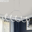 DecorBites™ Minimalist Black/White LED Ceiling Light for Dining Room: Twisted Metallic Island Lighting