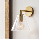 DecorBites™ Minimalist Bronze Wall Sconce with Glass Shade Options