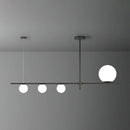 DecorBites™ Minimalist Cream Glass Globe Island Pendant Light for Dining Room