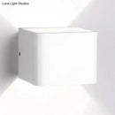 Modern minimalist cube shade sconce light black & white living room