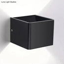 Modern minimalist cube shade sconce light black & white living room