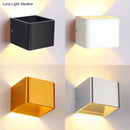 Modern minimalist cube shade sconce light black & white living room