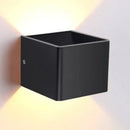 Modern minimalist cube shade sconce light black & white living room
