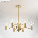 Modern gold globe chandelier living room frosted glass light
