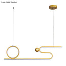 DecorBites™ Minimalist Gold Linear LED Island Lighting for Restaurants - Metal Ceiling Hang Lamp