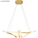 DecorBites™ Minimalist Gold Twist Island Pendant Light Fixture with LED Metal Finish - Perfect for Restaurants