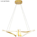Modern gold & white twist island light fixture dining room led