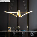 Modern gold & white twist island light fixture dining room led
