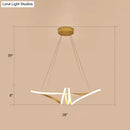 Modern gold & white twist island light fixture dining room led