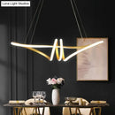 Modern gold & white twist island light fixture dining room led