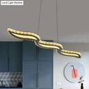 DecorBites™ Minimalist LED Crystal Ceiling Light for Restaurant with Silver Island Pendant