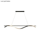 DecorBites™ Minimalist LED Hanging Island Light for Dining Room  in Black, Warm/White Light