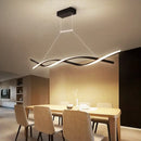 DecorBites™ Minimalist Linear LED Pendant Light for Restaurants with Acrylic Shade - Black/Grey, Warm/White