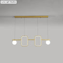 DecorBites™ Minimalist Metal Dining Room Island Ceiling Light with Symmetrical Geometric LED Design and Cream Glass Shade