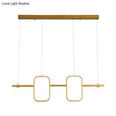 DecorBites™ Minimalist Metal Dining Room Island Ceiling Light with Symmetrical Geometric LED Design and Cream Glass Shade