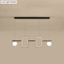 DecorBites™ Minimalist Metal Dining Room Island Ceiling Light with Symmetrical Geometric LED Design and Cream Glass Shade