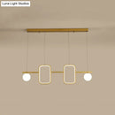 DecorBites™ Minimalist Metal Dining Room Island Ceiling Light with Symmetrical Geometric LED Design and Cream Glass Shade