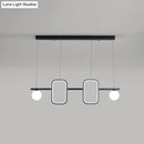 DecorBites™ Minimalist Metal Dining Room Island Ceiling Light with Symmetrical Geometric LED Design and Cream Glass Shade