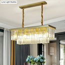 DecorBites™ Minimalist Prismatic Crystal Restaurant Pendant Light - Rectangular Island