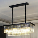 DecorBites™ Minimalist Prismatic Crystal Restaurant Pendant Light - Rectangular Island
