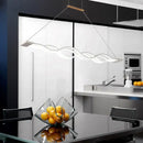 DecorBites™ Minimalist White LED Acrylic Pendant Lamp: Wavy Suspended Lighting Fixture for Table