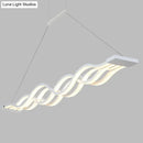 DecorBites™ Minimalist White LED Acrylic Pendant Lamp: Wavy Suspended Lighting Fixture for Table