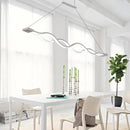 DecorBites™ Minimalist White LED Acrylic Pendant Lamp: Wavy Suspended Lighting Fixture for Table