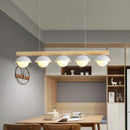 Modern wood island pendant white dome kitchen hanging light