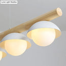 Modern wood island pendant white dome kitchen hanging light