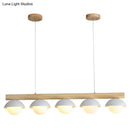 Modern wood island pendant white dome kitchen hanging light