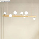 DecorBites™ Minimalist Wood Island Pendant Light with Opal Glass Balls - perfect for Restaurants