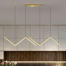 Modern gold z-shaped led light fixture dining room island pendant