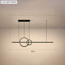 DecorBites™ Minimalistic Acrylic LED Suspension Light for Dining Room - Linear and Ring Island Lamp in Black