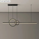 DecorBites™ Minimalistic Acrylic LED Suspension Light for Dining Room - Linear and Ring Island Lamp in Black